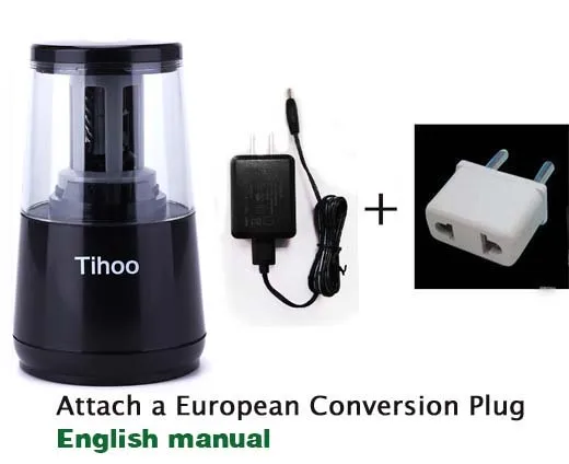TENWIN двойная мощность многофункциональная Автоматическая электрическая точилка для карандашей механическая Usb для детей материал Escolar 8008 - Цвет: black-EU-OLS
