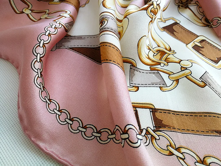 

Women's 100% Pure Silk 12mm Satin Printed Big Square Scarf Wrap Kerchief 108cm 42.5" WJ053