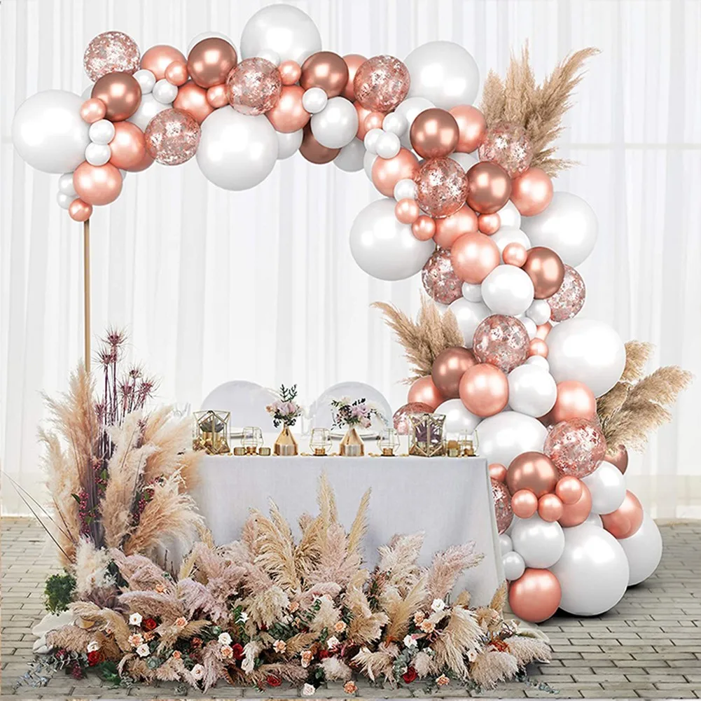 

145 Pcs Rose Gold Balloon Arch Garland Kit Confetti Garland For Wedding Birthday Party Around Children Latex Balloon