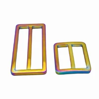 25 50mm rainbow belt buckle double bar buckle adjuster buckle rectangle purse buckles for straps replacement handbag webbing