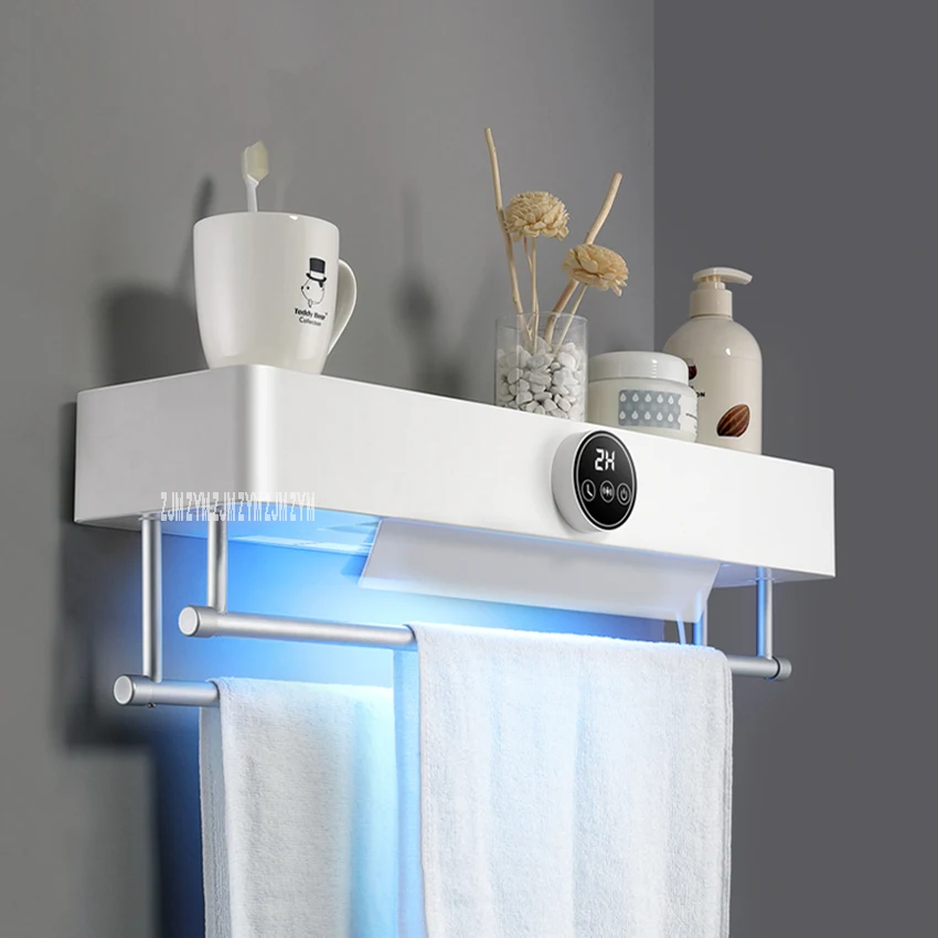 

JSY-928 UV Sterilization Hot Wind ABS Heated Towel Rail Warmer Aluminum Alloy Bracket Intelligent Electric Heating Towel Rack