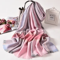women 100 wool scarf shawls and wraps for ladies new bufanda winter foulard femme warm cashmere echarpe pure wool scarves plaid