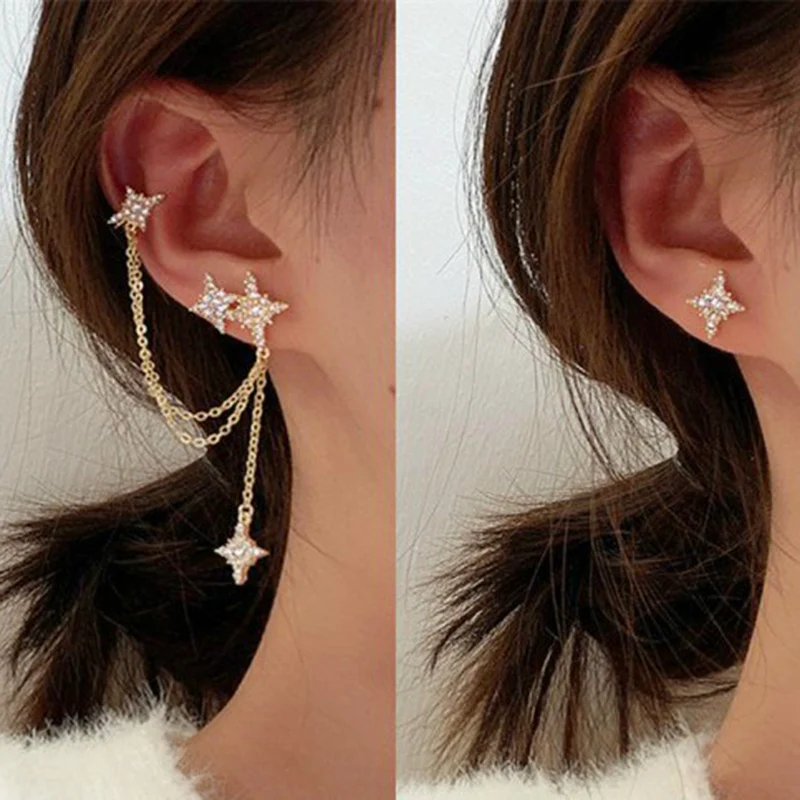 

YWZIXLN Earrings 2021 Trend Big Crystal Star Pendant Earring Mascot Ornaments For Women Accessories Wholesale E0213