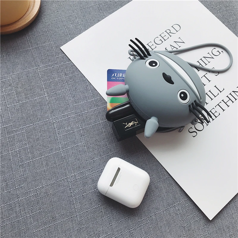 coin purse Мягкий силиконовый держатель для карт чехол наушники для Airpods чехол Bluetooth беспроводной защитный чехол Милая коробка для Air Pods сумка для наушников - Цвет: coin purse