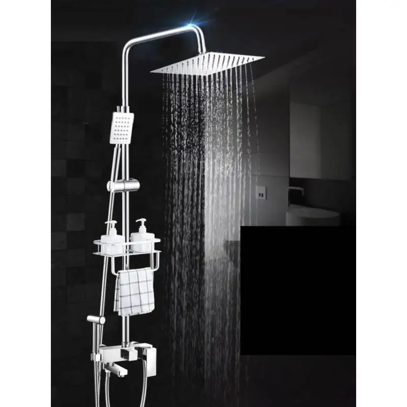 Doccia Black Regadera Electrica Conjunto Ducha Colonne De Regendouche Painel Eletrico Douche Chuveiro Душевая система для
