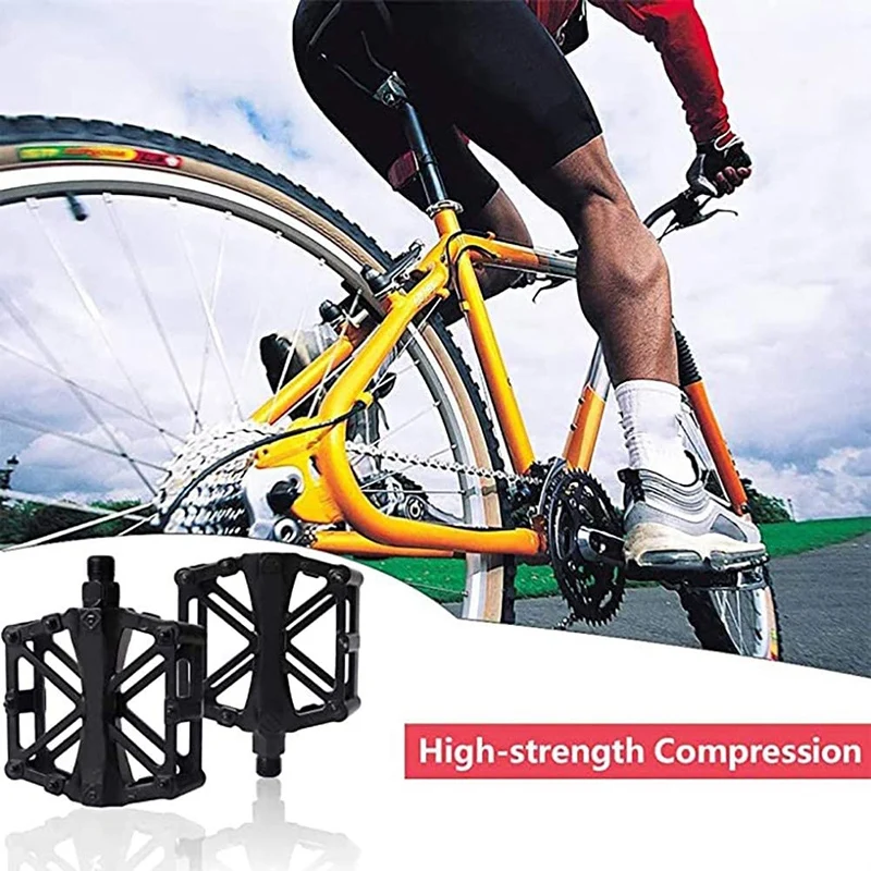

2 Pairs Bike Pedal,Non-Slip MTB Mountain Bicycle Pedals with Anti-Skid Pins,Bearing Bicycle Pedals for BMX Cycle Bikes