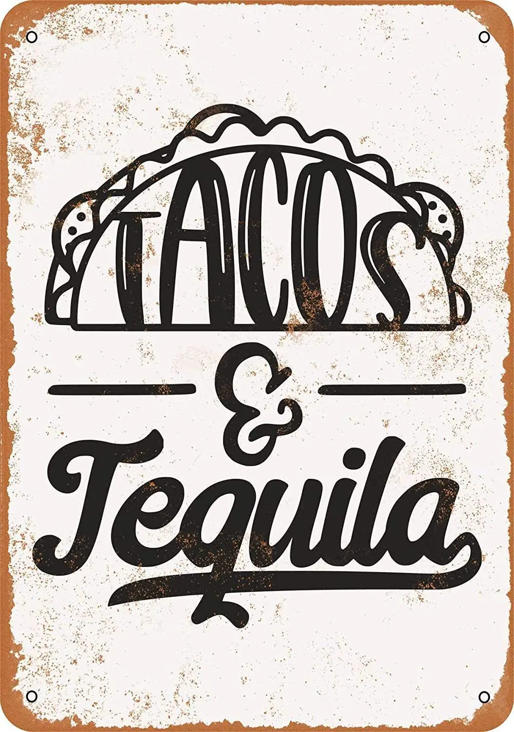 

12x16 Inches Tin Metal Sign - Vintage Look Tacos and Tequila for Bar Pub Wall Decor