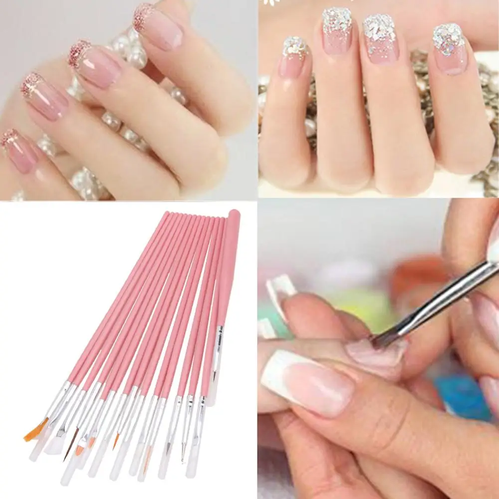 15 шт. УФ гель акриловый лак для ногтей кисть инструмент комплект маникюра
