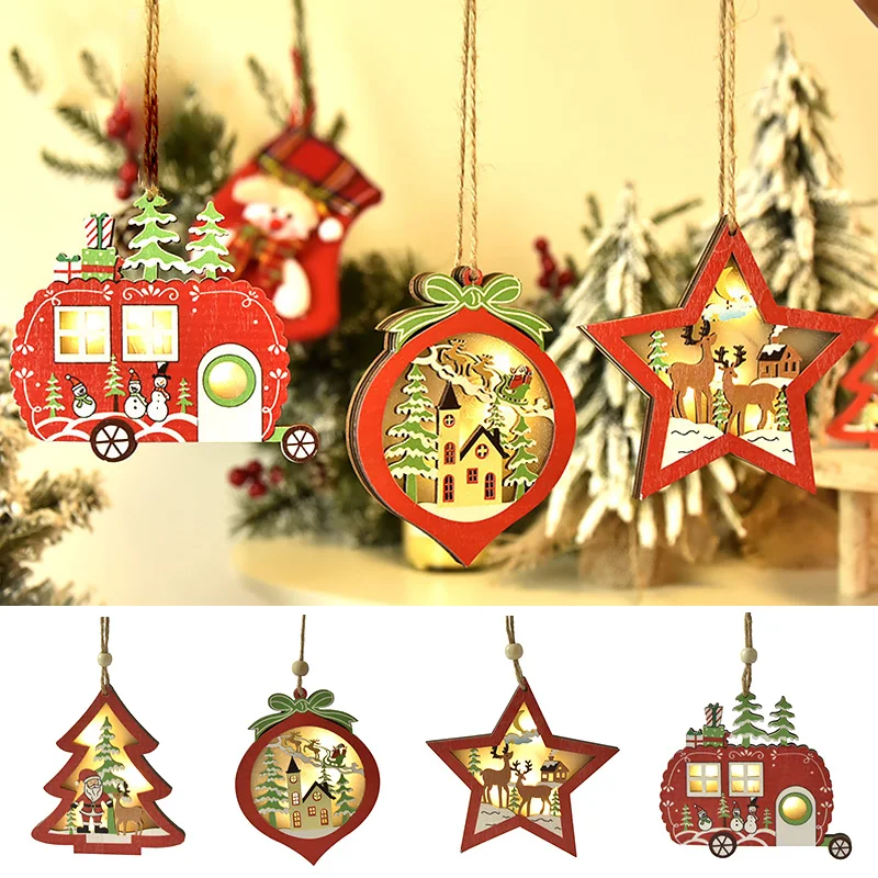 Светодиодный светильник Рождественская елка звезда автомобиля Деревянные