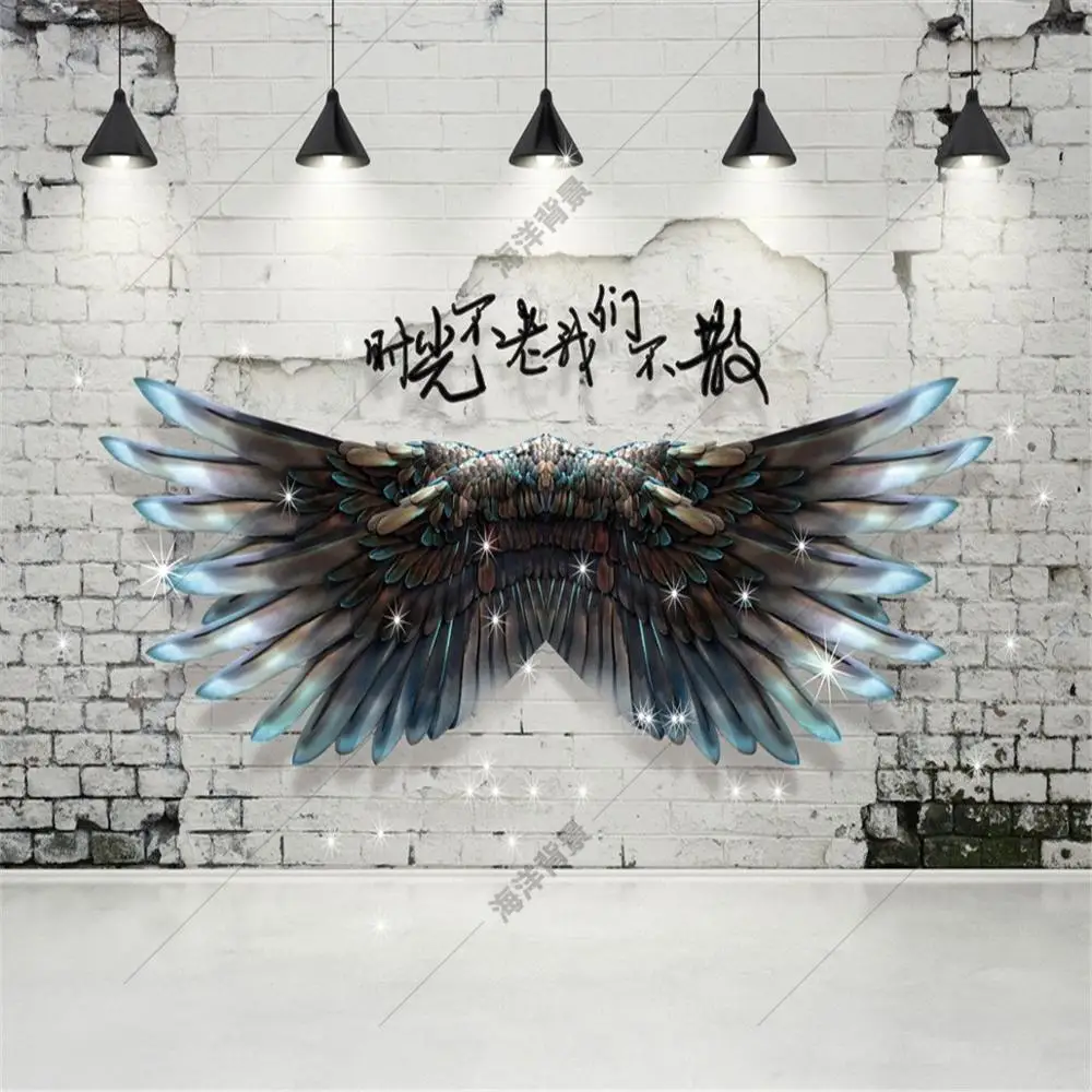 

2020 New fashion wings background cloth live photo background wall cloths