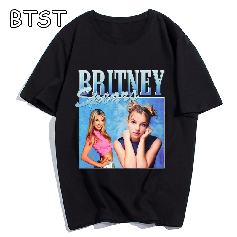 

Men'S Black T-Shirt Hipster Funny T Shirts Hip Hop Oversized T Shirt Britney Spears Beautiful Photo Print Short Harajuku Tees