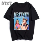 Мужская Черная хипстерская футболка, Забавные футболки в стиле хип-хоп, футболка оверсайз, футболки с красивым фото принтом Бритни Спирс в стиле Харадзюку