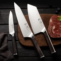 yarenh 3 pcs professional kitchen knives set sharp chef nakiri utility knife german stainless steel cooking tools ebony handle