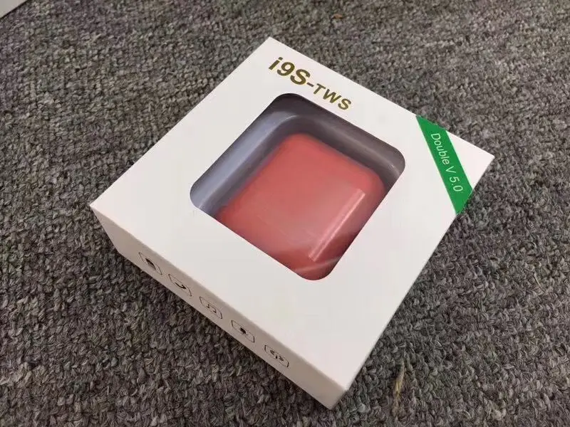 i9s tws red Красочные 5 цветов I9s TWS V5.0 Bluetooth гарнитура Беспроводные наушники Розничная коробка для iPhone 7 8 X XR samsung huawei - Цвет: i9s tws red