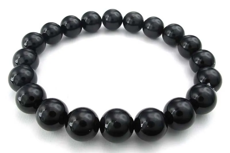 Ювелирный мужской браслет 10 мм Агат ювелирный Энергетический Браслет