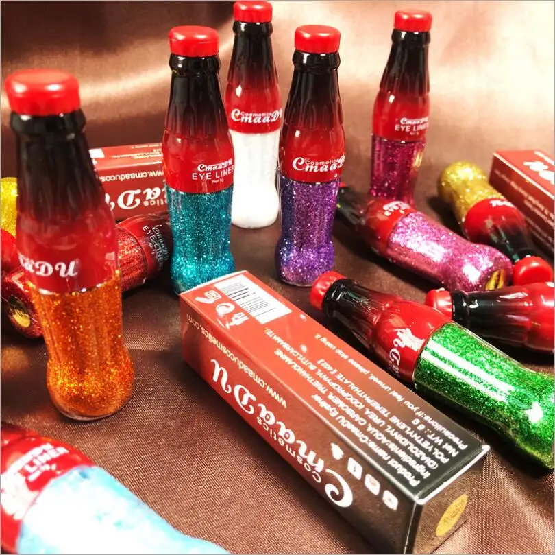 CMAADU Красочный глиттер для глаз в форме колы Сияющая алмазная тушь для смоки-айс Пудра сияния для линии глаз Делиниадор Де Охос Т1221