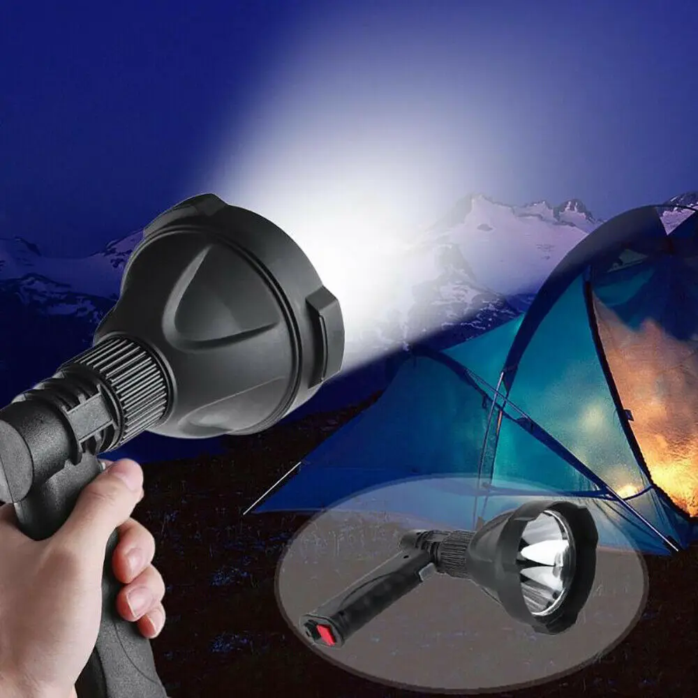 

Led Handheld Spotlight Rechargeable Flashlight Long Range 300m Super Bright Torch Spot Work Light Camping Hunting Searchlight