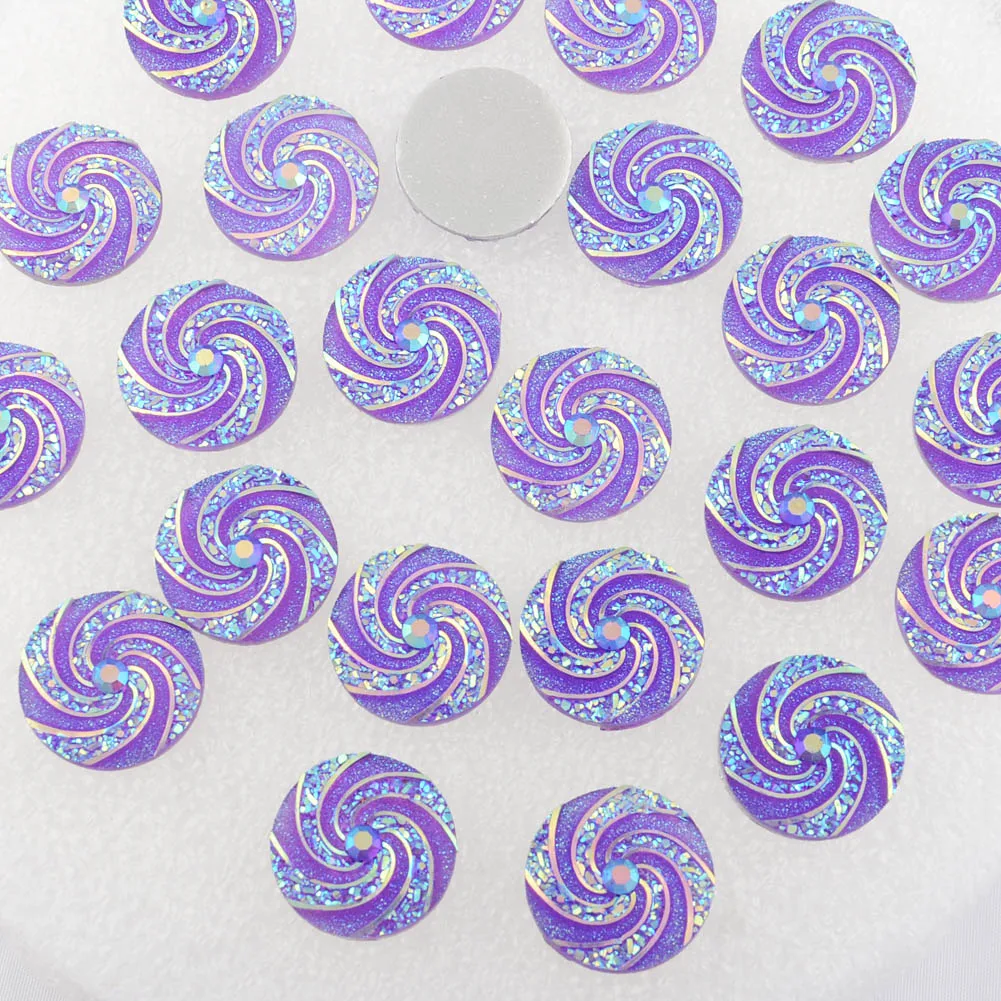 BOLIAO 20 шт. 18 мм (0.71In) круглые вихревые стразы AB цвет флуоресцентные задние флуоресцентные для DIY одежды домашний декор ремесла DIY