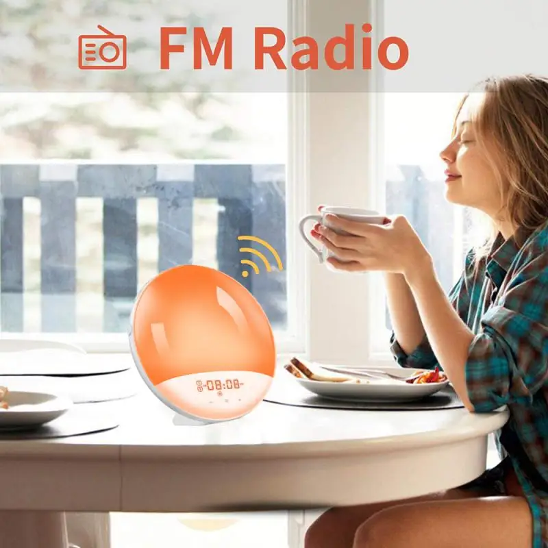 Умный светильник с функцией пробуждения и FM-радио ночник цифровой цветной