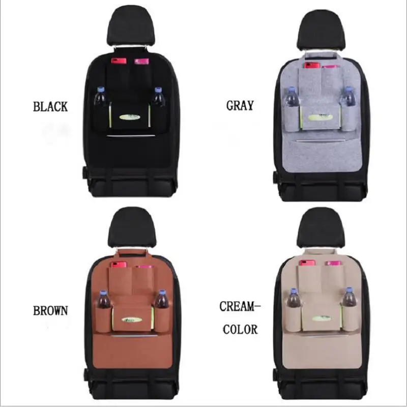 Кожаный Органайзер для заднего сиденья автомобиля сетка сумка хранения с