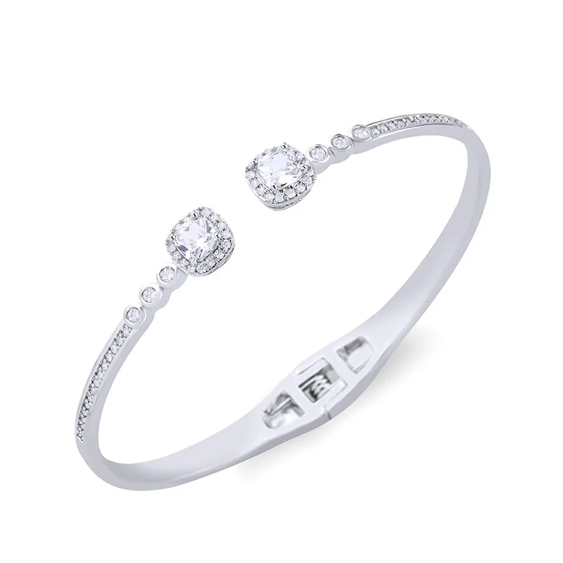 

NB31 925 sterling silver bracelet, cushion cut zircon bracelet, women's fashion bracelet