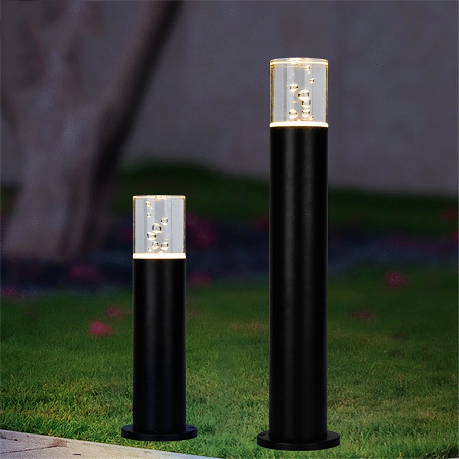 

10W COB LED Pathway Pillar Lamp Outdoor Aluminum Garden Landscape Fence Lawn Light Acrylic Villa Courtyard Road Bollard Light