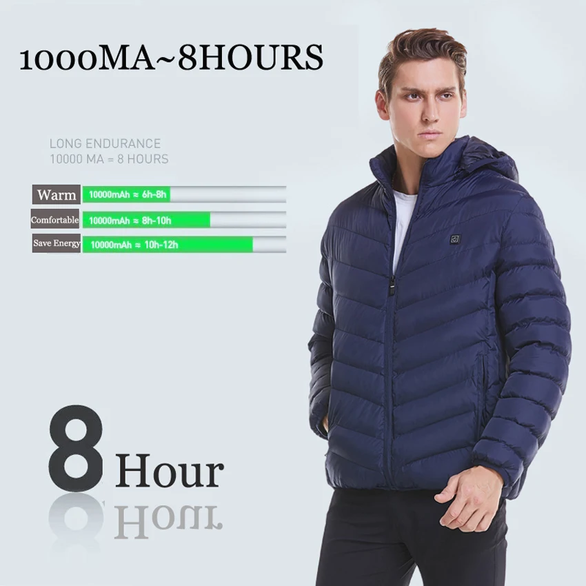 Mountainskin зимняя мужская куртка для походов с капюшоном USB подогревом спорта на
