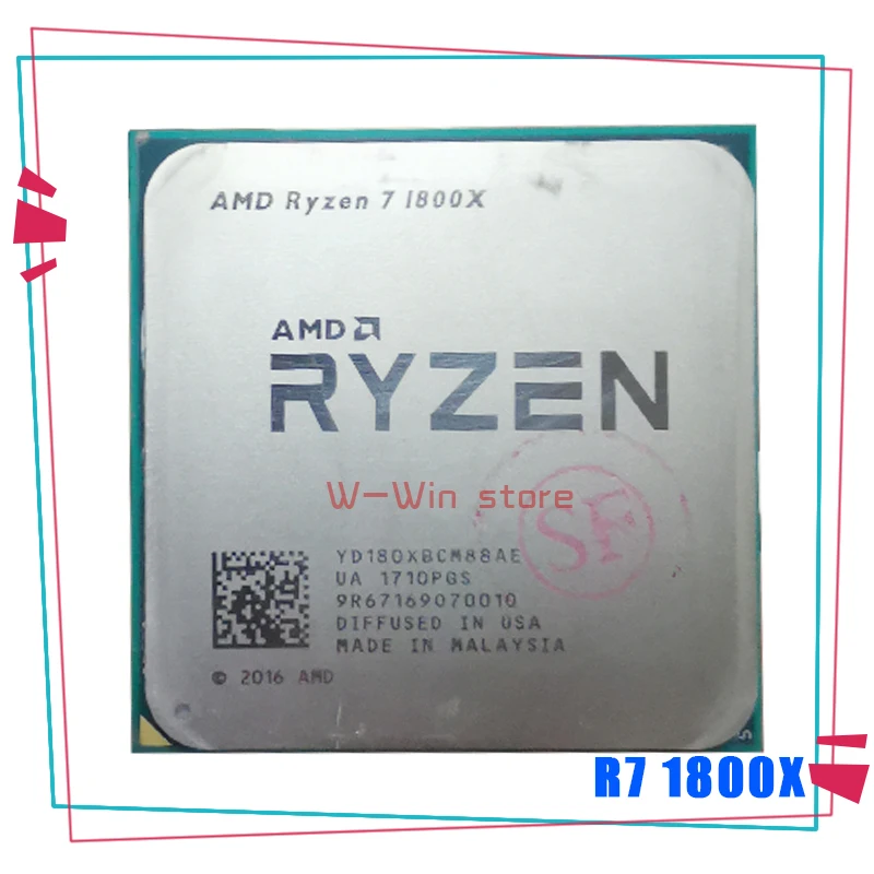 Процессор AMD Ryzen 7 1800X R7 3 6 ГГц Восьмиядерный шестнадцати-поточный ЦПУ L3 = 16M 95 Вт