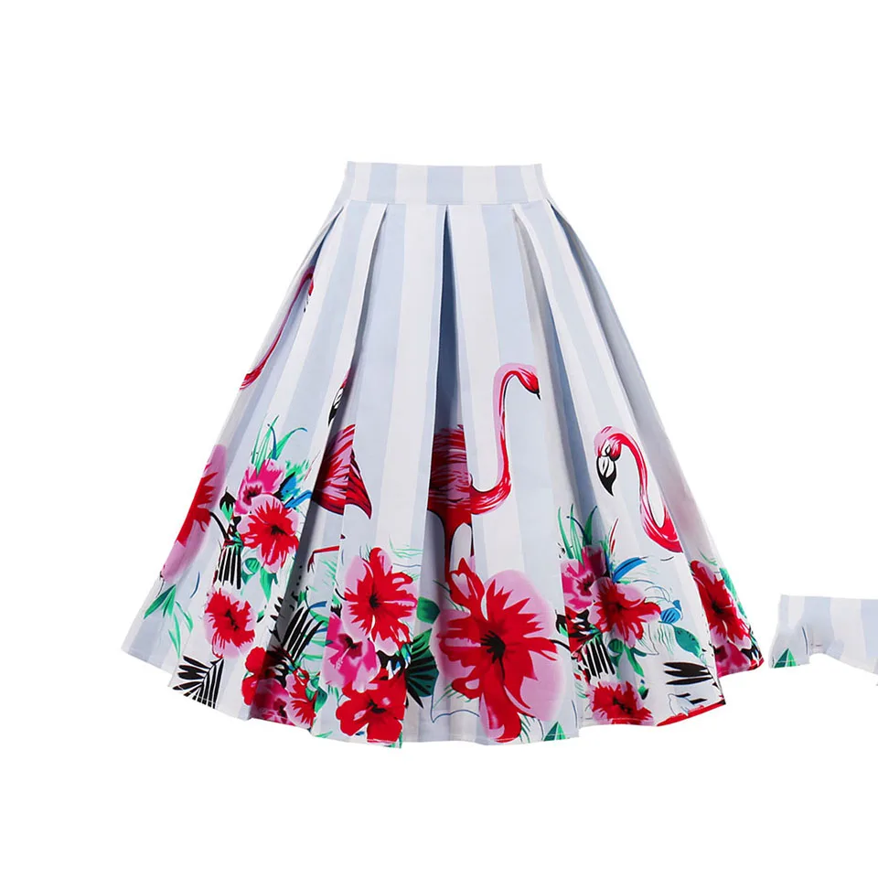 Sisjuly Женщины Повседневная юбка 1950-х годов лето синий цветочный принт ретро элегантные юбки женские милые элегантные стильные женские юбки