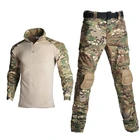 Уличная Пейнтбольная одежда для страйкбола, военная униформа для стрельбы, тактическая Боевая камуфляжная рубашка, брюки-карго, костюмы с налокотникаминаколенниками