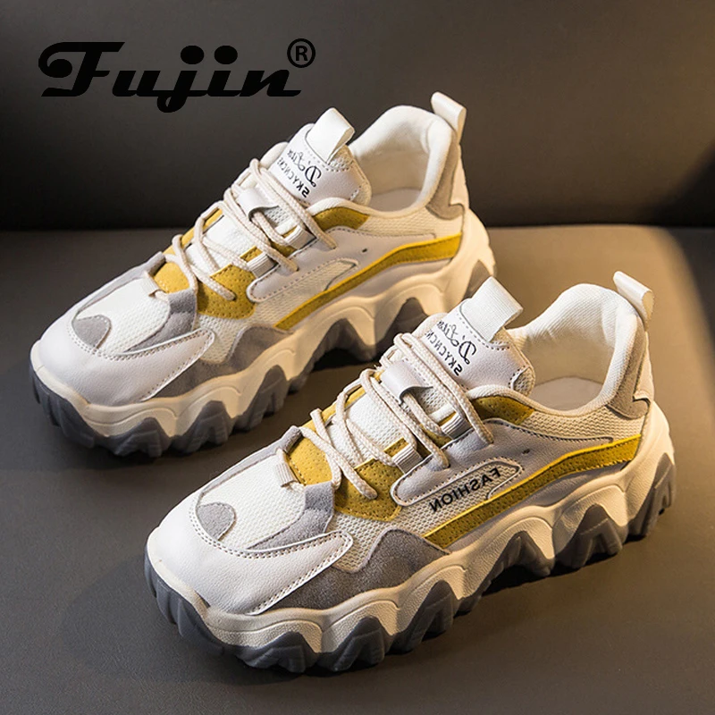 Женские кроссовки с закрытым носком Fujin повседневные нескользящей подошвой из