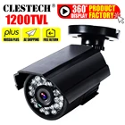 Мини-камера видеонаблюдения HD CMOS 1200TVL водонепроницаемая IP66 ИК ночного видения аналоговый цветной домашний мониторинг безопасности есть кронштейн