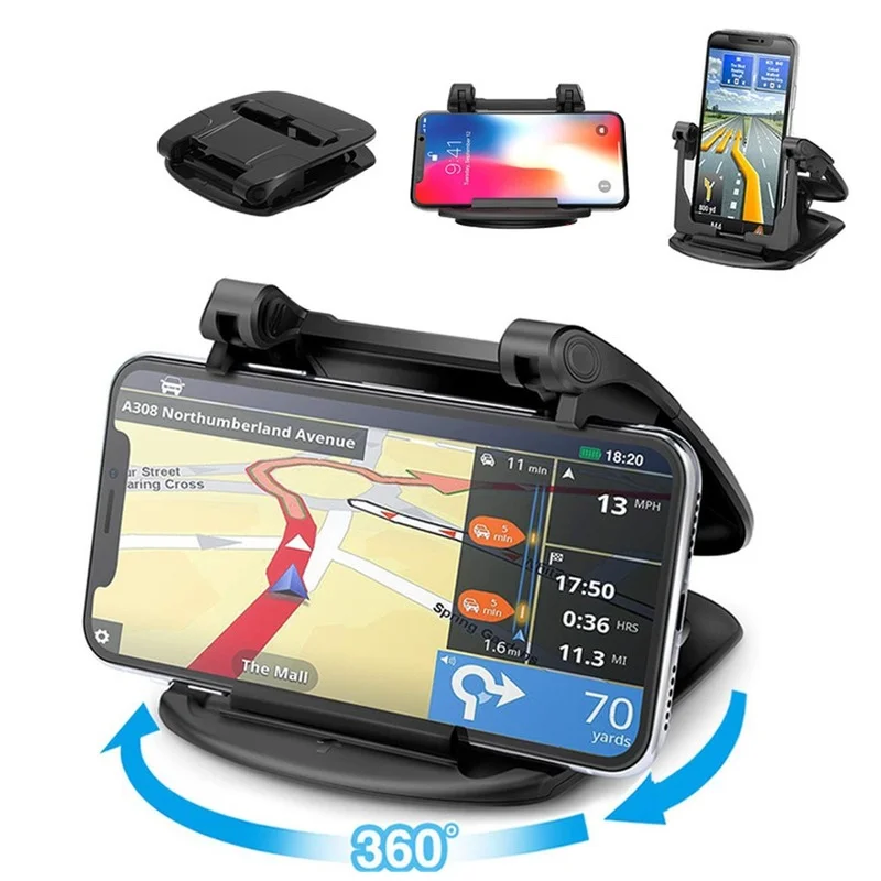 

Car Phone Holder 360 Degree Rotate Dashboard Non-slip Mat Rubber Mount Holder 4.0 to 6.5 Inch GPS Mobile Phone Holder in Car