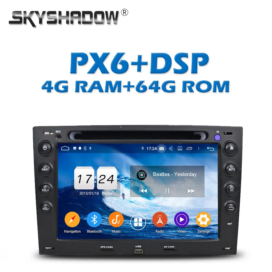 PX6 DSP IPS Android 9 0 64G + 4G LTE автомобильный dvd плеер GPS RDS радио wifi Bluetooth 5 для Renault Megane 2 ii 2003