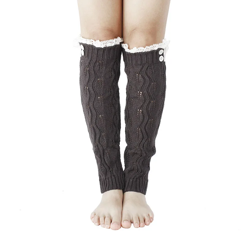 

Fashion Crochet Knitted Leg Warmers Socks Autumn Winter Warm Lace Foot Socks Women Socks Knee High Sweat-absorbent Stocking