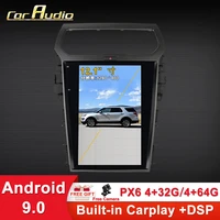12 1 tesla style px6 android 9 464g built in carplay dsp car multimedia radio player for ford explorer 2011 gps navigation