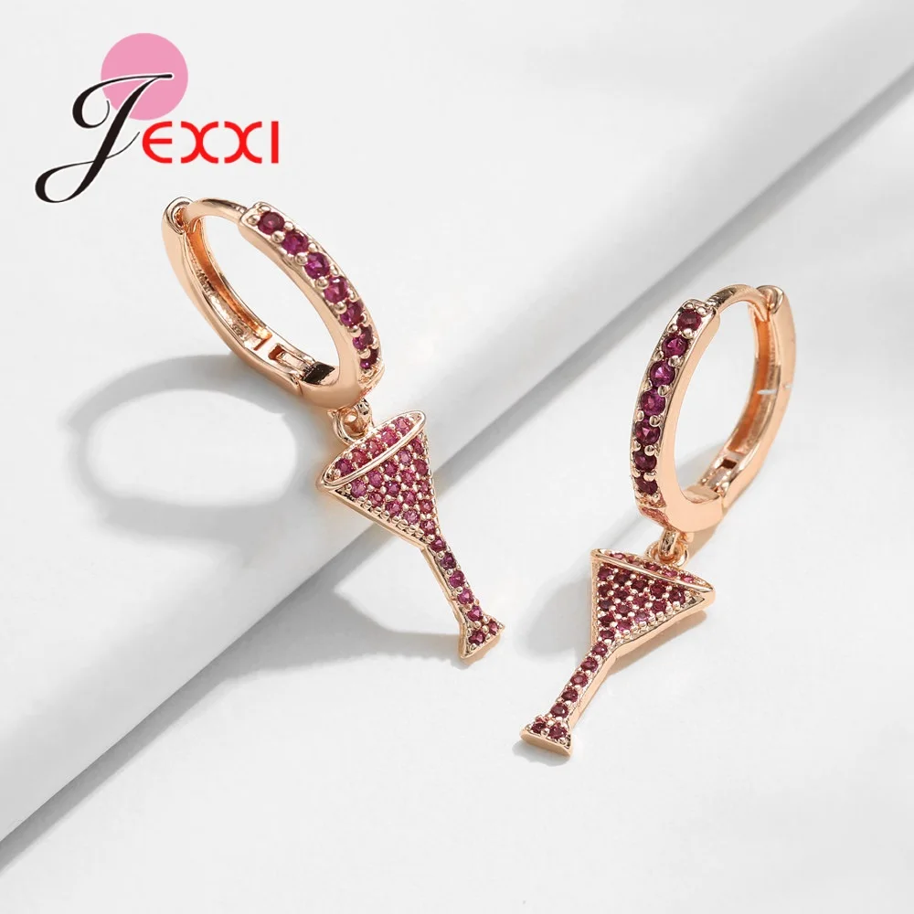 Женские длинные серьги-подвески из розового золота с фианитом | Украшения и