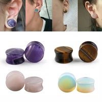 2pcs stone ear plugs and tunnels piercing gauges earrings plug flesh expander ear stretcher for men women body jewelry 8 20mm