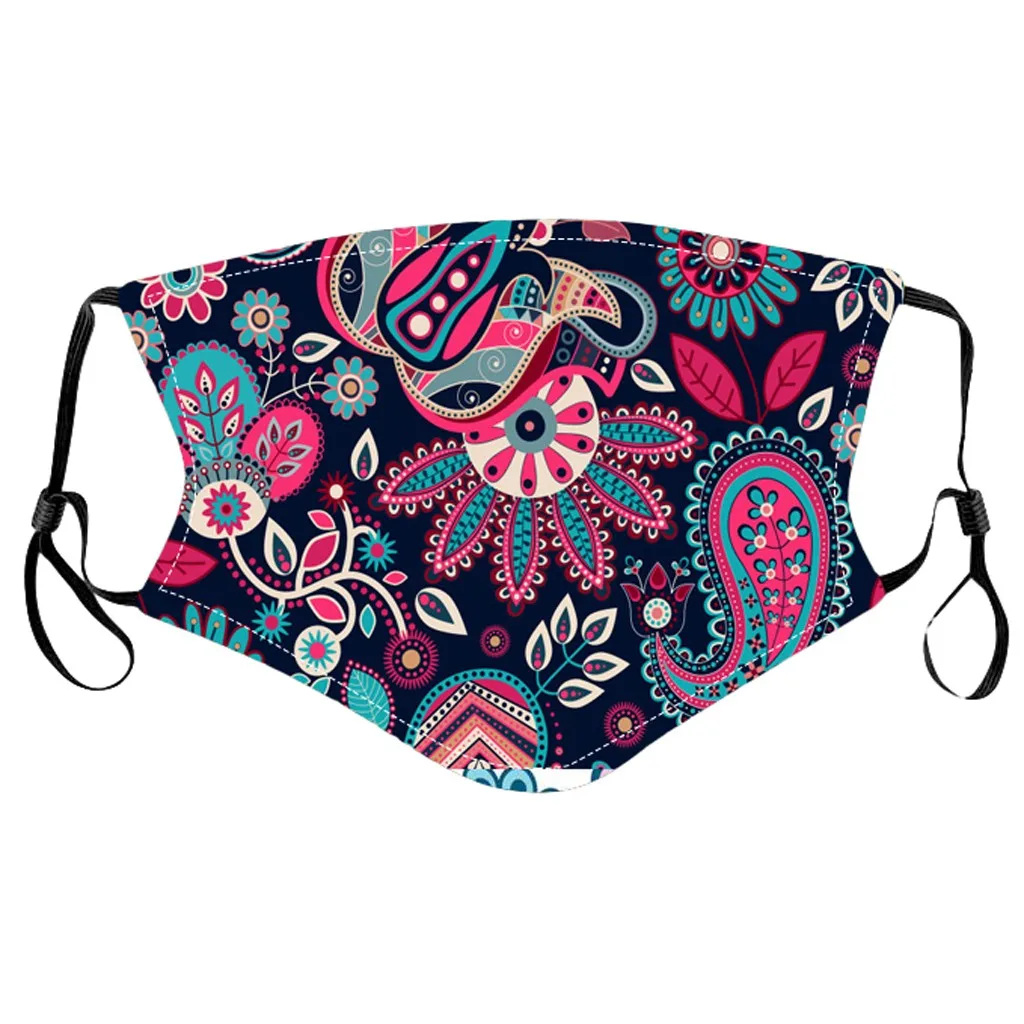 

1PC Fashion Unisex Reusable Washable Flower Print Safe Protection Face Mask Anti Dust Windproof Mouth-muffle Mask Mascarillas
