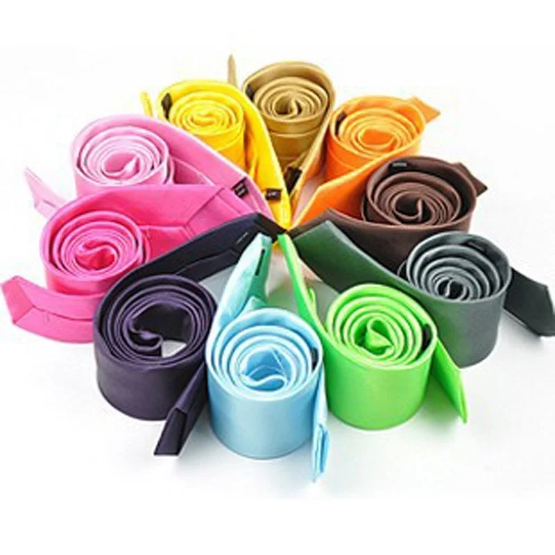 

Men's Tie 5cm Narrow Version Jk Pure Plain Student Bright Satin Group Black Self Bow s for Men