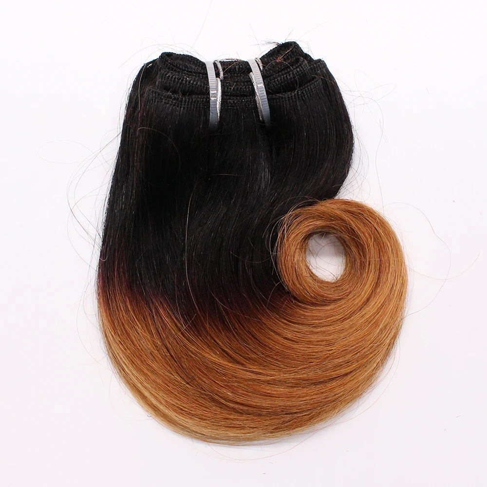 8 дюймов бразильские волнистые волосы для тела короткое переплетение волос Уток