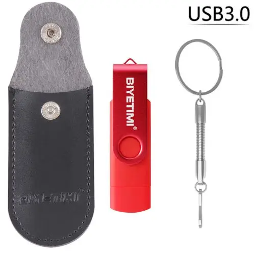 Красный Usb флеш-накопитель Biyetimi type-c 3,0 OTG 32 Гб 64 Гб 128 ГБ 256 ГБ реальная емкость флеш-накопитель usb флешка для телефона и компьютера - Цвет: Красный