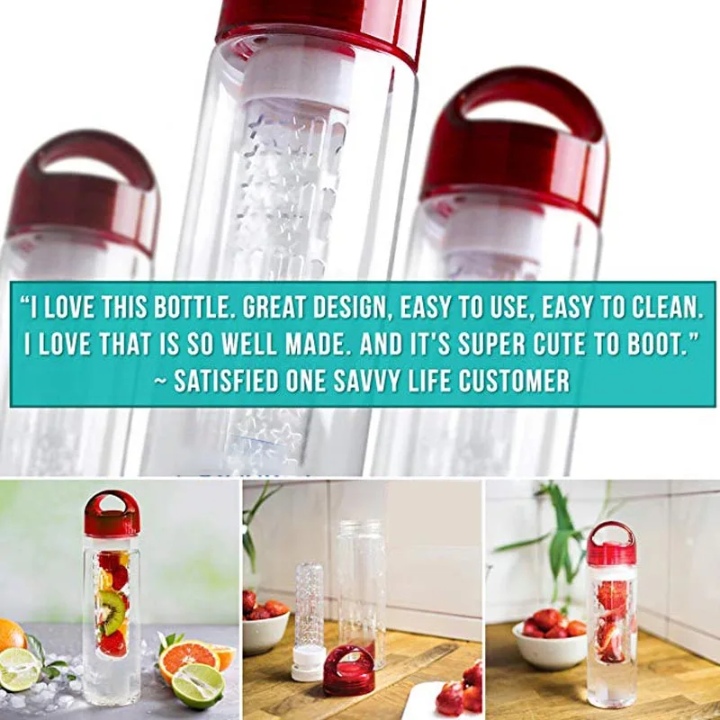 Пластиковая бутылка для воды с инфузером фруктов 700 мл|Бутылки воды| |