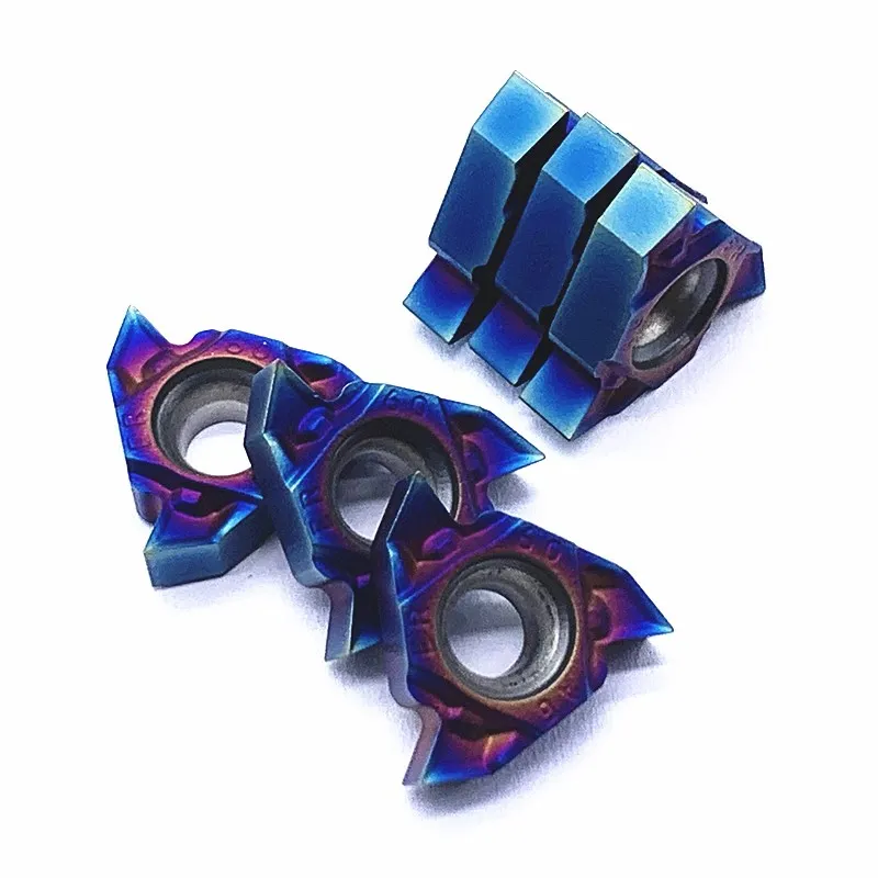 Hoja de carburo cementado MMT16ER de alta calidad, AG60-S MMT16IR AG60-S, rosca nano azul, hoja de herramienta CNC 16ER 16IR AG60