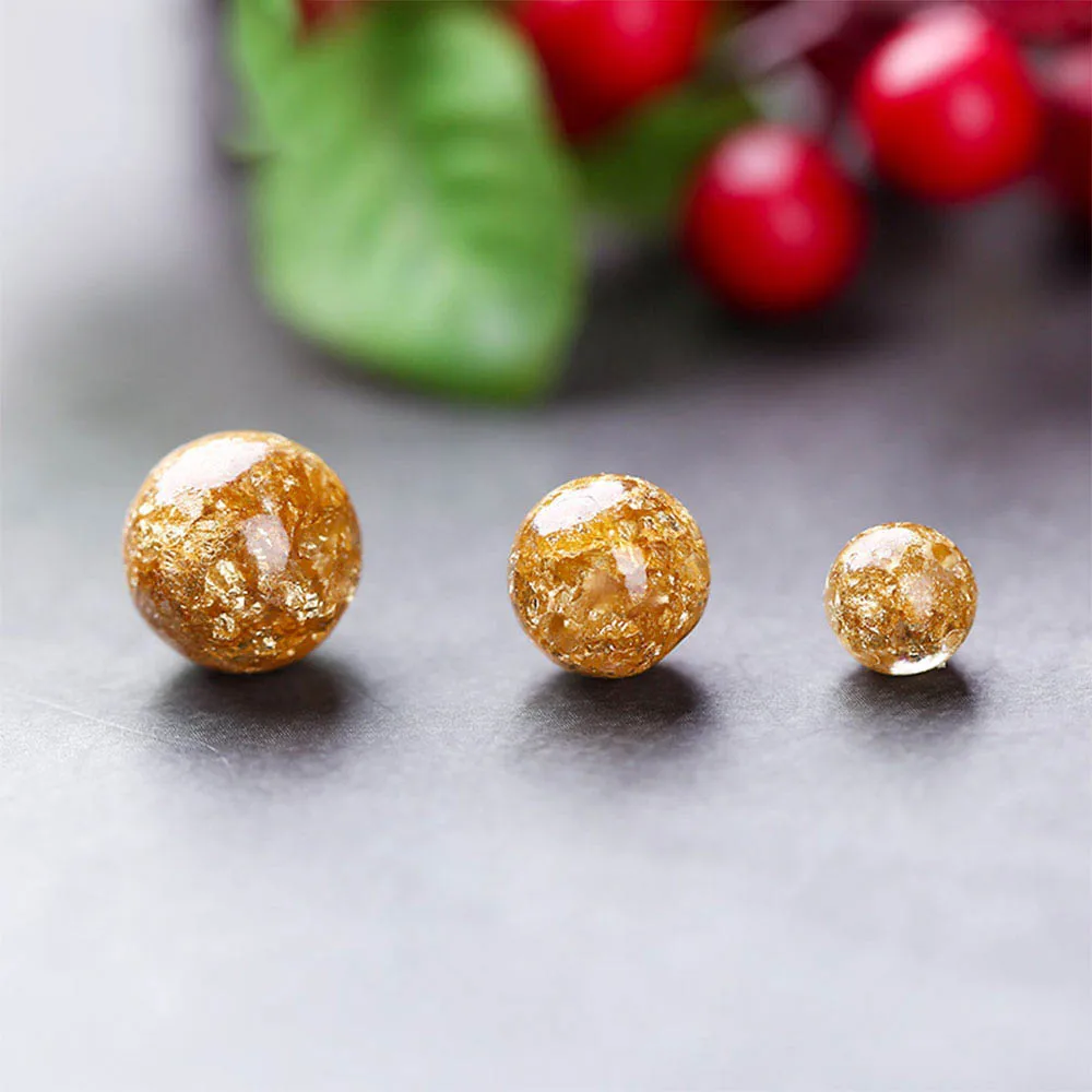 Прозрачные бусины с золотистой фольгой 10 шт. 6/8/10 мм фурнитура россыпью для