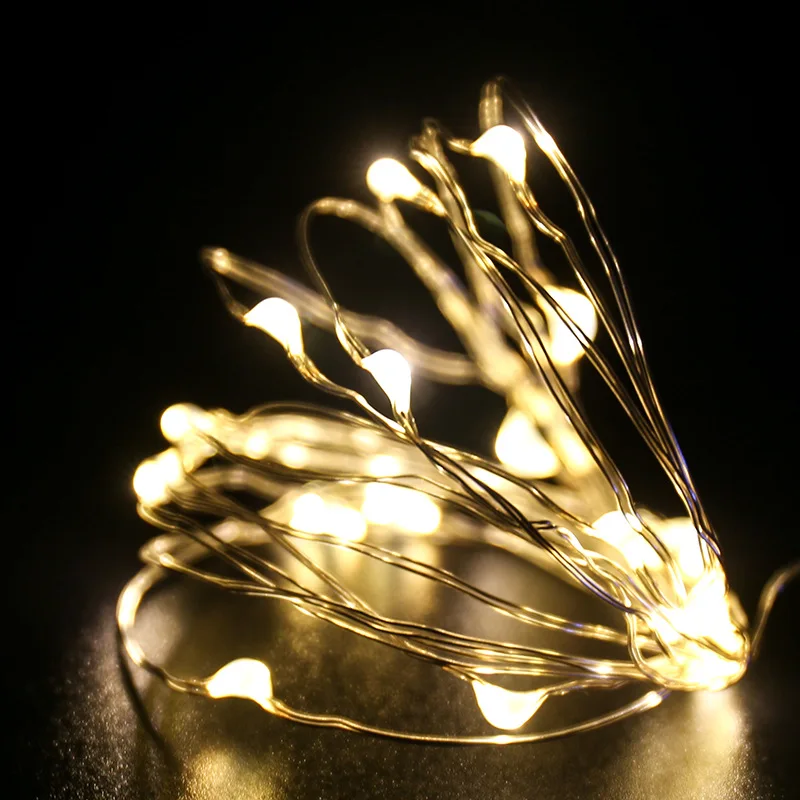 

2M20 Lights Copper Wire String Lights Led Christmas Room Decoration Lights String Holiday Flowers Gift Box Decoration Lights