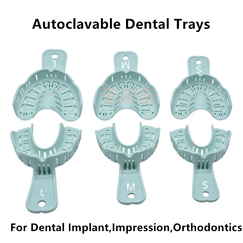 

2Pairs Dental Implant Impression Trays Plastic Autoclavable Large Medium Small Disposable