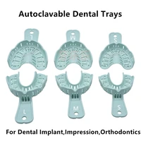 2pairs dental implant impression trays plastic autoclavable large medium small disposable