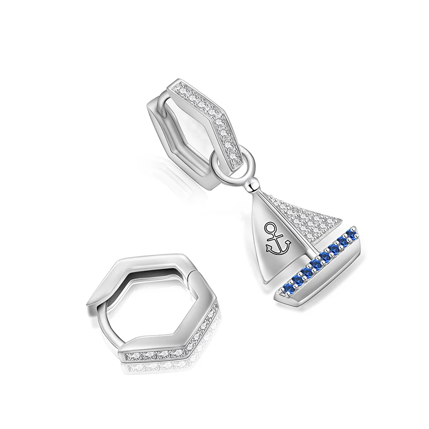 Женские богемные серьги с силивером подвески рулем якорь и лодка подарочные