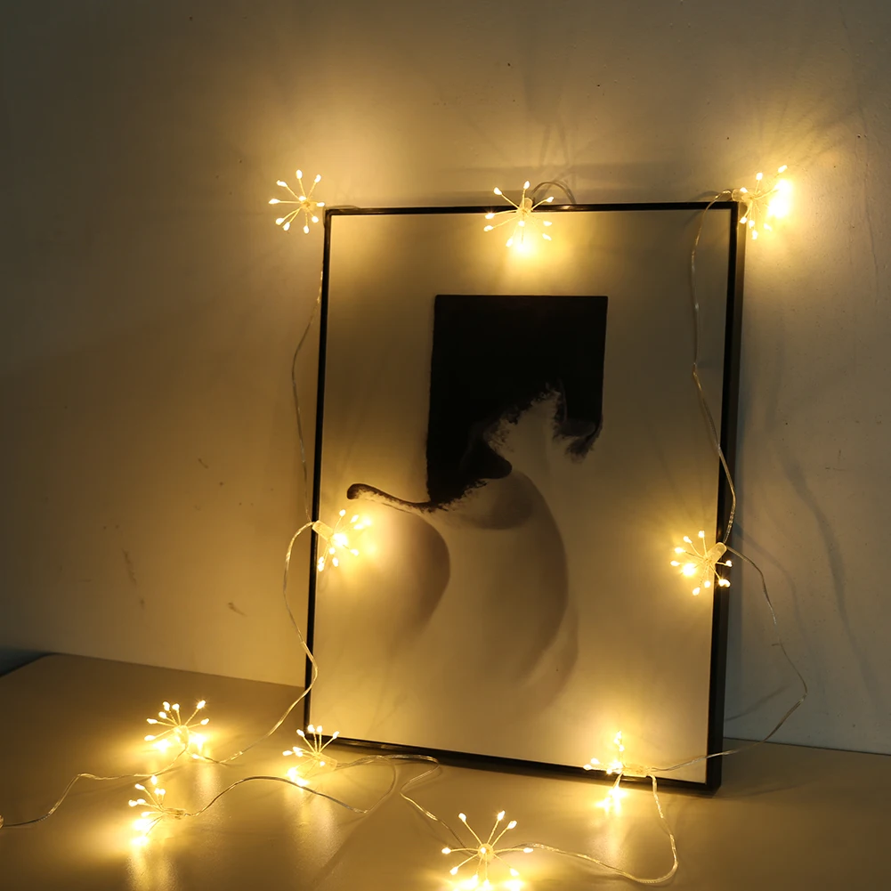 

50/100LED 8 Modes Dandelion Fireworks String Light Waterproof Solar Garden Garland Lighting Christmas Party New Year Decoration